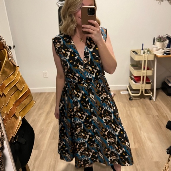 Designer Creatures of the Wind Satin Midi Dress - Picture 2 of 12